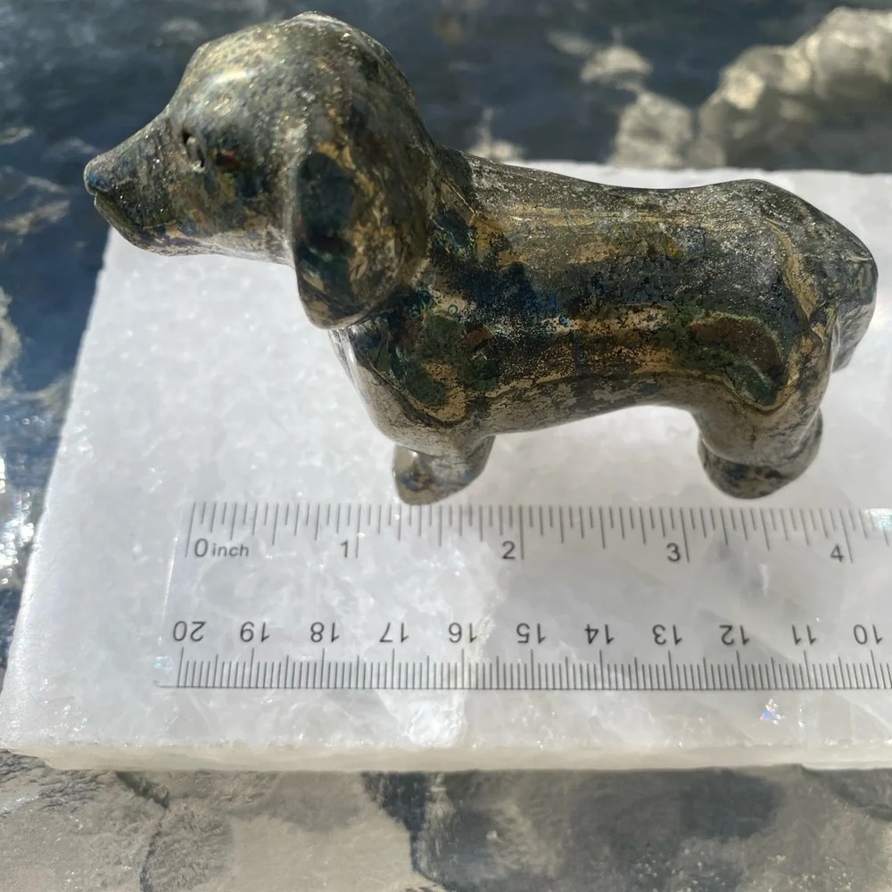 Pyrite Daschund Figurine